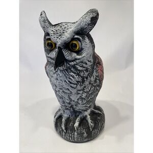 Owl Decoy to Scare Birds Away - 10.5 in Two Color Great Horned Owl